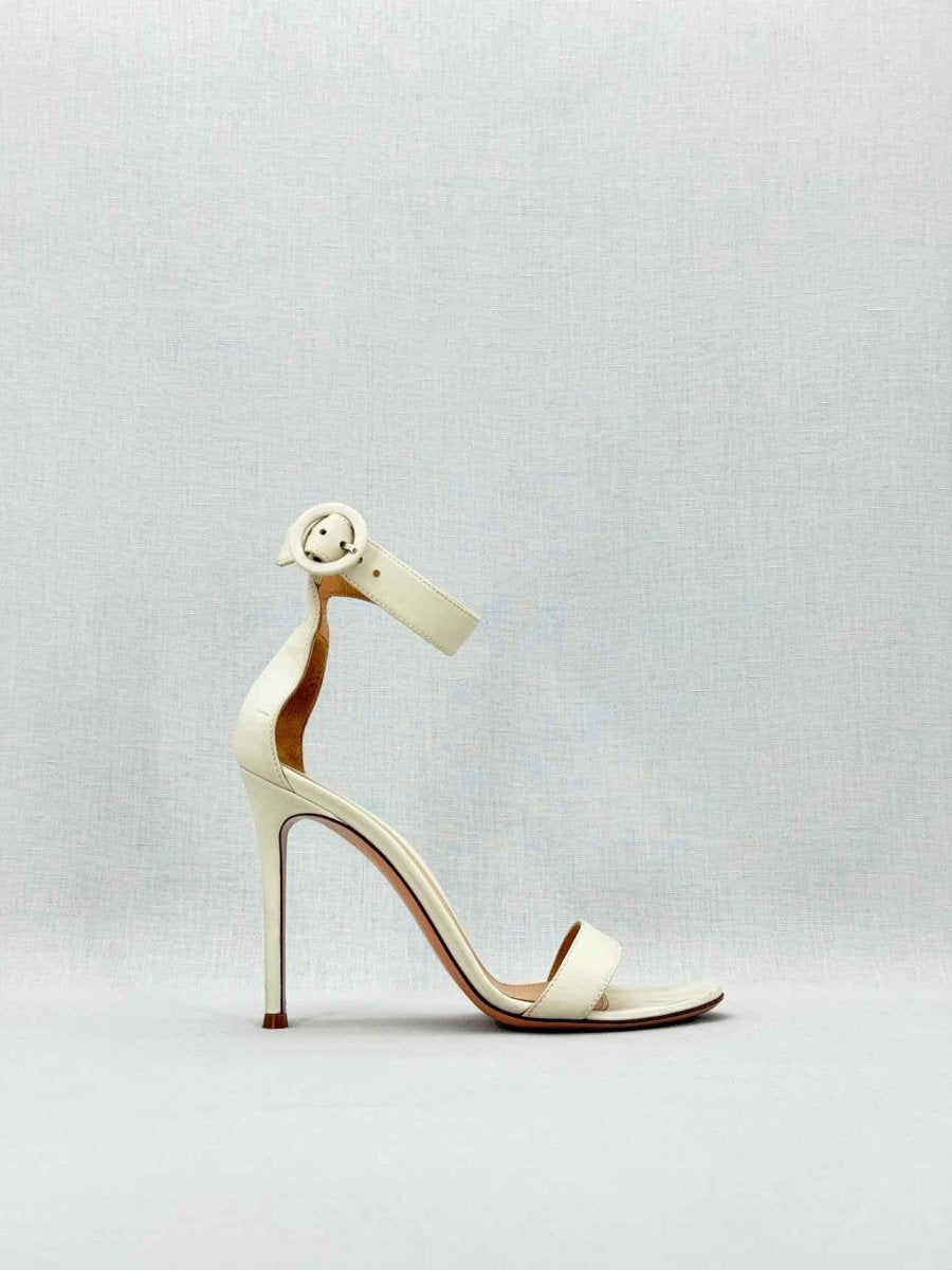 Pre - loved GIANVITO ROSSI Off - white Size EU 38 Heeled Sandals at Reems Closet