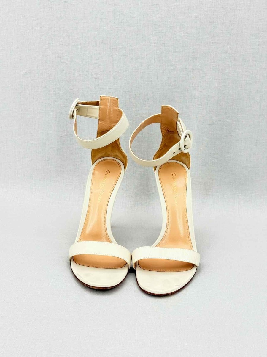 Pre - loved GIANVITO ROSSI Off - white Size EU 38 Heeled Sandals at Reems Closet