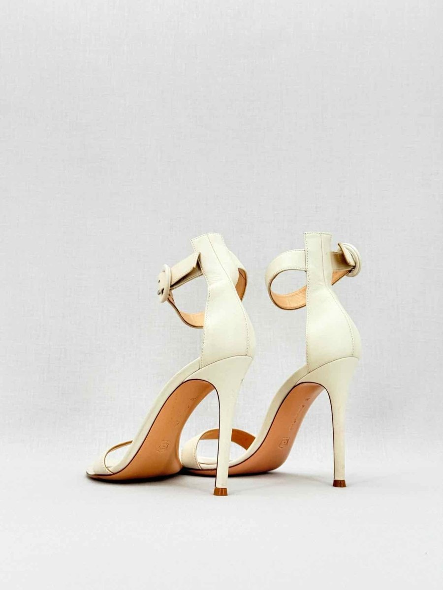 Pre - loved GIANVITO ROSSI Off - white Size EU 38 Heeled Sandals at Reems Closet