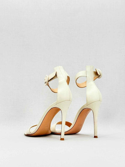 Pre - loved GIANVITO ROSSI Off - white Size EU 38 Heeled Sandals at Reems Closet