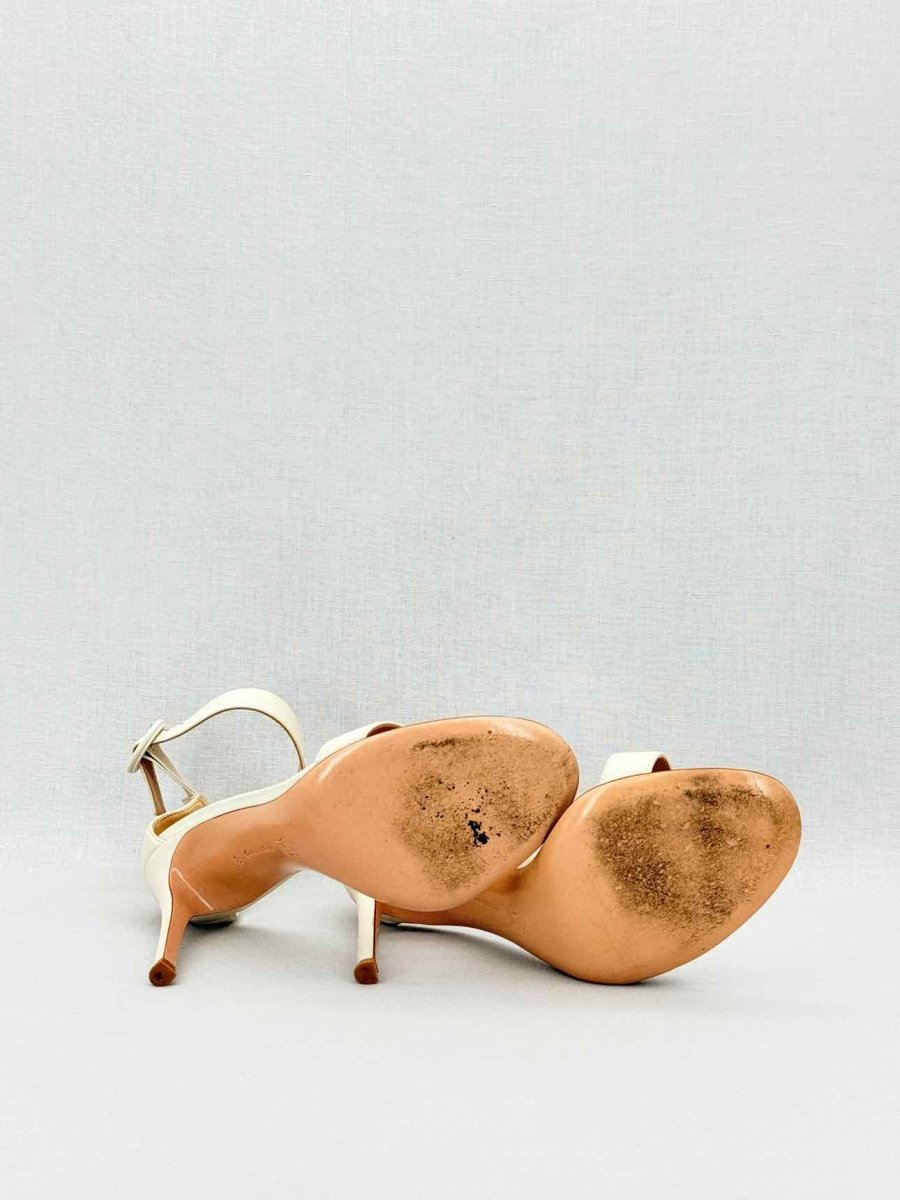 Pre - loved GIANVITO ROSSI Off - white Size EU 38 Heeled Sandals at Reems Closet