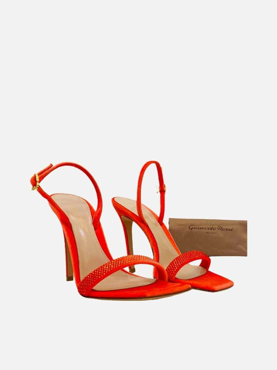 Pre - loved GIANVITO ROSSI Orange Heeled Sandals 38 at Reems Closet