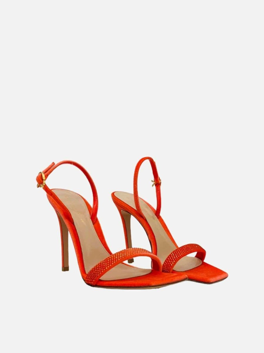 Pre - loved GIANVITO ROSSI Orange Heeled Sandals 38 at Reems Closet