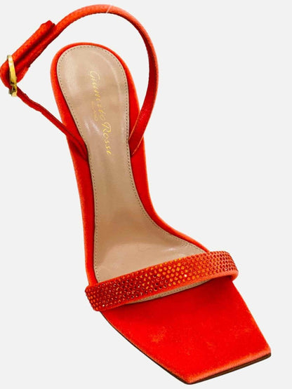 Pre - loved GIANVITO ROSSI Orange Heeled Sandals 38 at Reems Closet