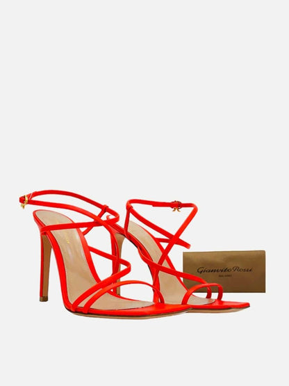 Pre - loved GIANVITO ROSSI Orange Heeled Sandals at Reems Closet