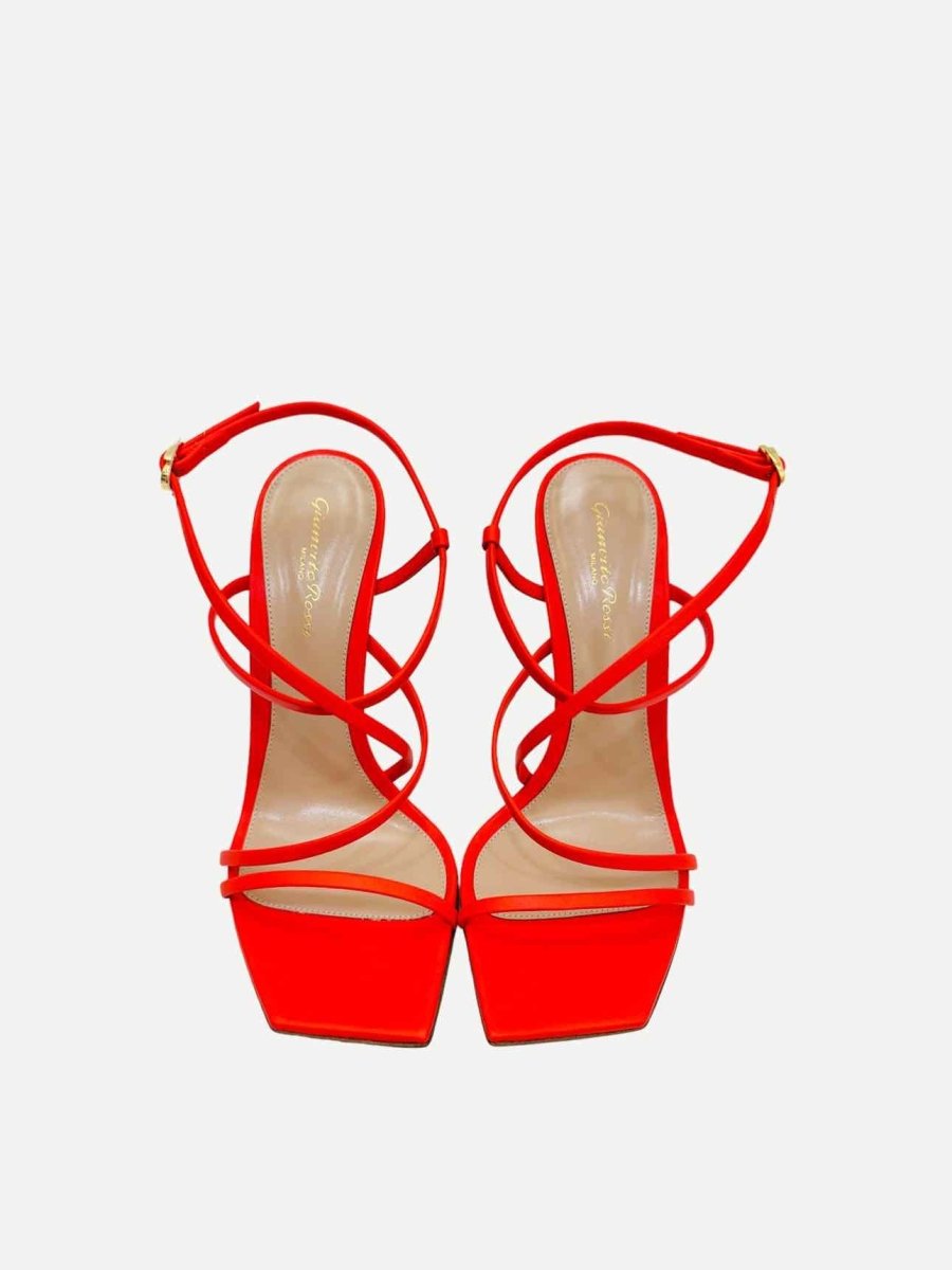 Pre - loved GIANVITO ROSSI Orange Heeled Sandals at Reems Closet