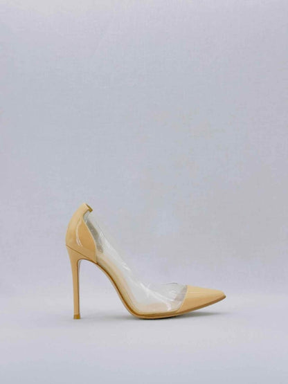 Pre - loved GIANVITO ROSSI Plexi Beige Size EU 35.5 Pumps at Reems Closet
