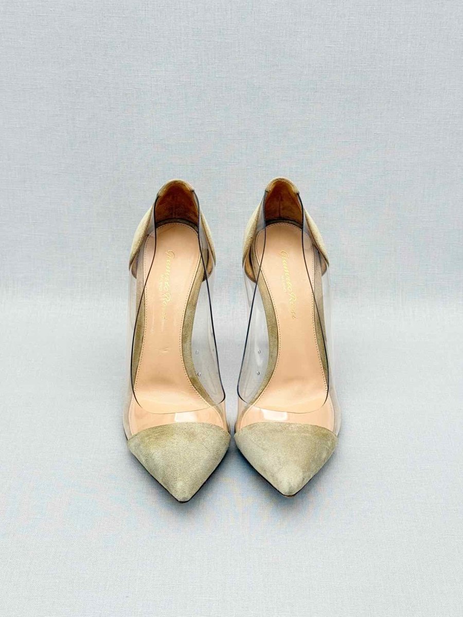 Pre-loved GIANVITO ROSSI Plexi Beige Size EU 38 Pumps at Reems Closet