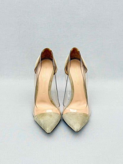 Pre-loved GIANVITO ROSSI Plexi Beige Size EU 38 Pumps at Reems Closet