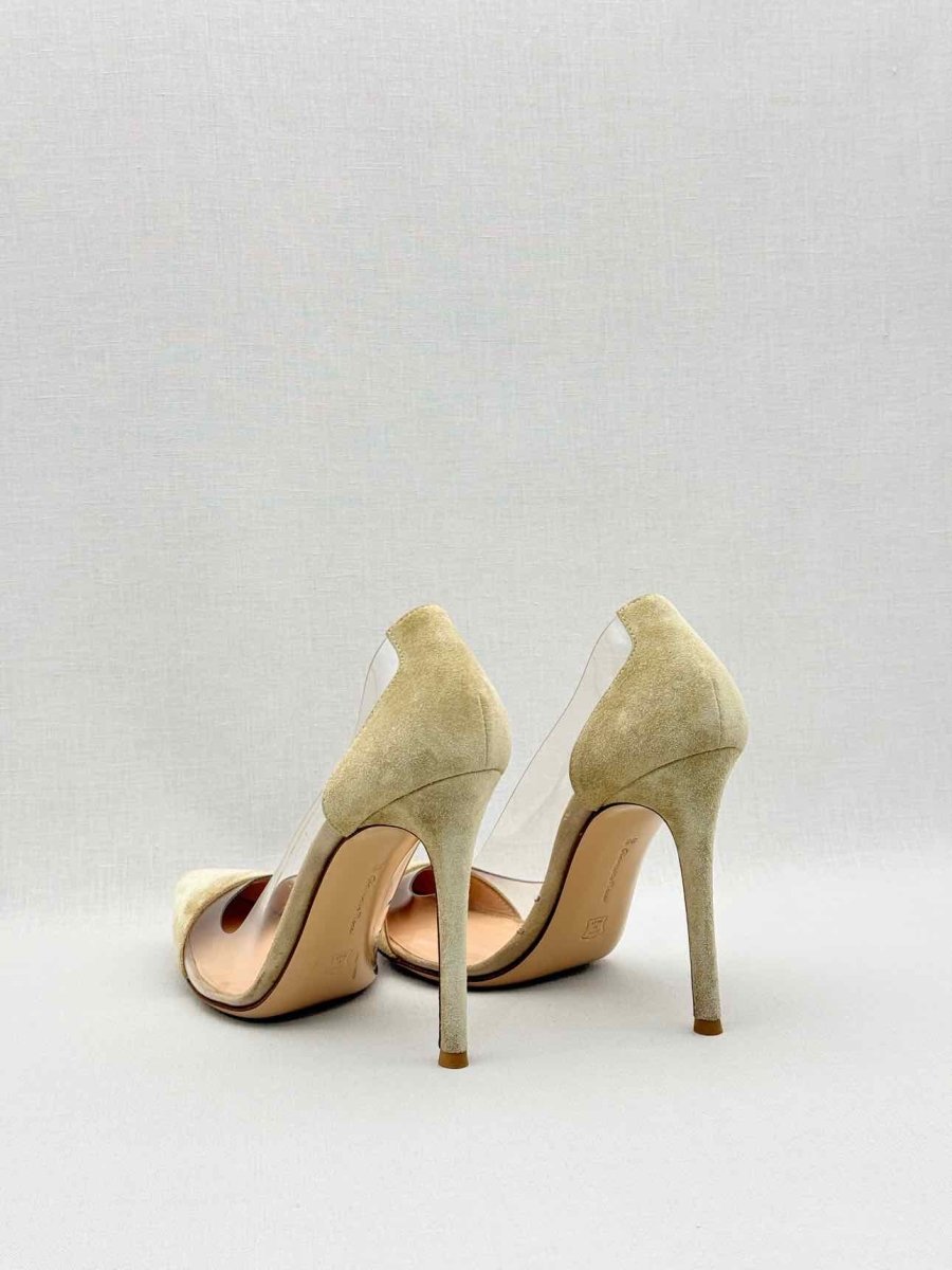 Pre-loved GIANVITO ROSSI Plexi Beige Size EU 38 Pumps at Reems Closet