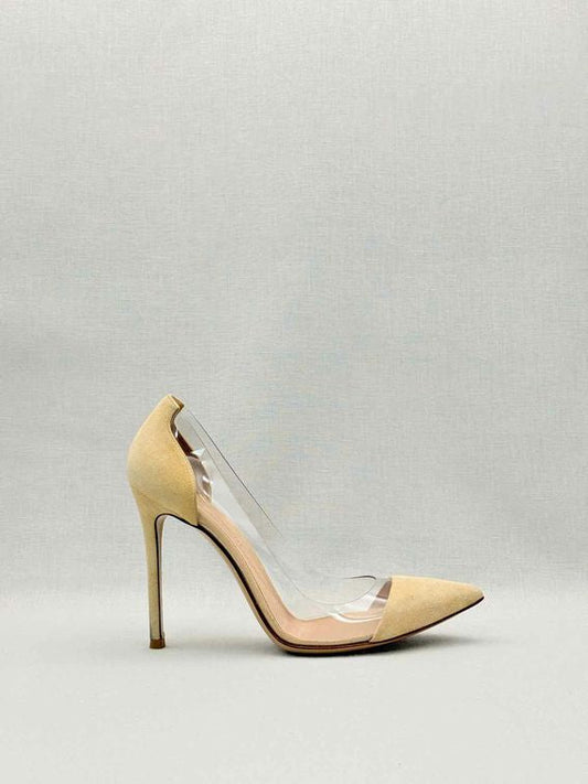 Pre-loved GIANVITO ROSSI Plexi Beige Size EU 38 Pumps at Reems Closet