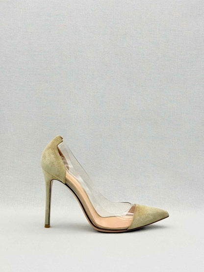 Pre-loved GIANVITO ROSSI Plexi Beige Size EU 38 Pumps at Reems Closet