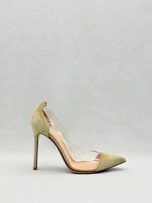 Pre-loved GIANVITO ROSSI Plexi Beige Size EU 38 Pumps at Reems Closet