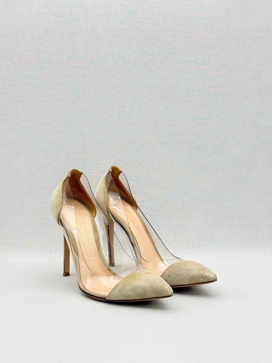 Pre-loved GIANVITO ROSSI Plexi Beige Size EU 38 Pumps at Reems Closet