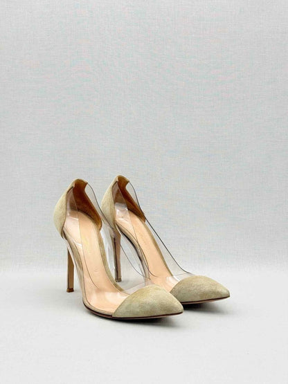 Pre-loved GIANVITO ROSSI Plexi Beige Size EU 38 Pumps at Reems Closet