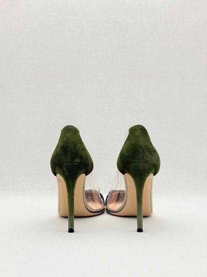 Pre-loved GIANVITO ROSSI Plexi Black & Green Size EU 38 Pumps at Reems Closet