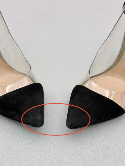 Pre-loved GIANVITO ROSSI Plexi Black & Green Size EU 38 Pumps at Reems Closet