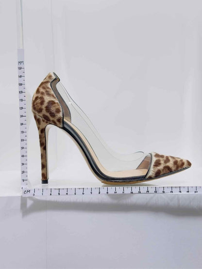 Pre - loved GIANVITO ROSSI Plexi Brown & Beige Size EU 35.5 Pumps at Reems Closet
