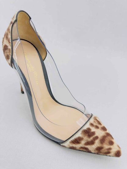 Pre - loved GIANVITO ROSSI Plexi Brown & Beige Size EU 35.5 Pumps at Reems Closet