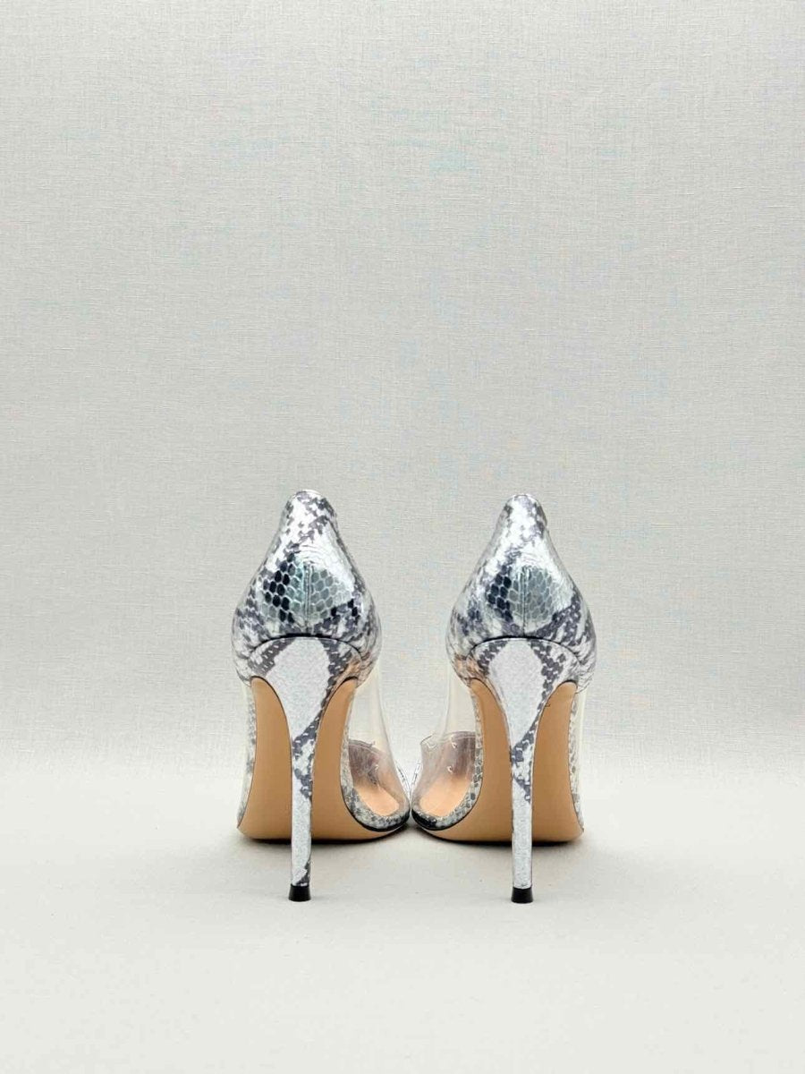 Pre-loved GIANVITO ROSSI Plexi Snakeskin Print Size EU 40.5 Pumps at Reems Closet
