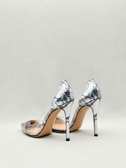 Pre-loved GIANVITO ROSSI Plexi Snakeskin Print Size EU 40.5 Pumps at Reems Closet