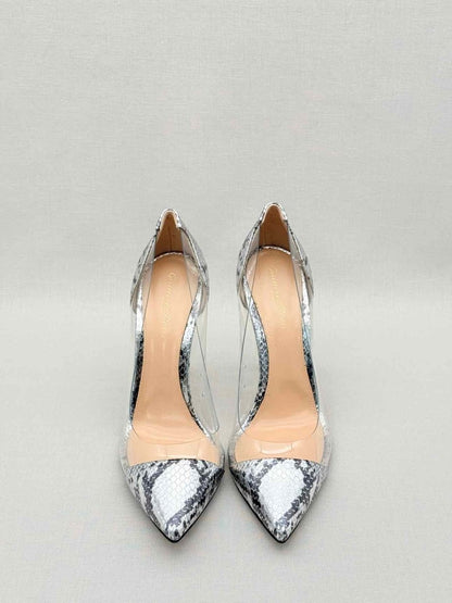 Pre-loved GIANVITO ROSSI Plexi Snakeskin Print Size EU 40.5 Pumps at Reems Closet