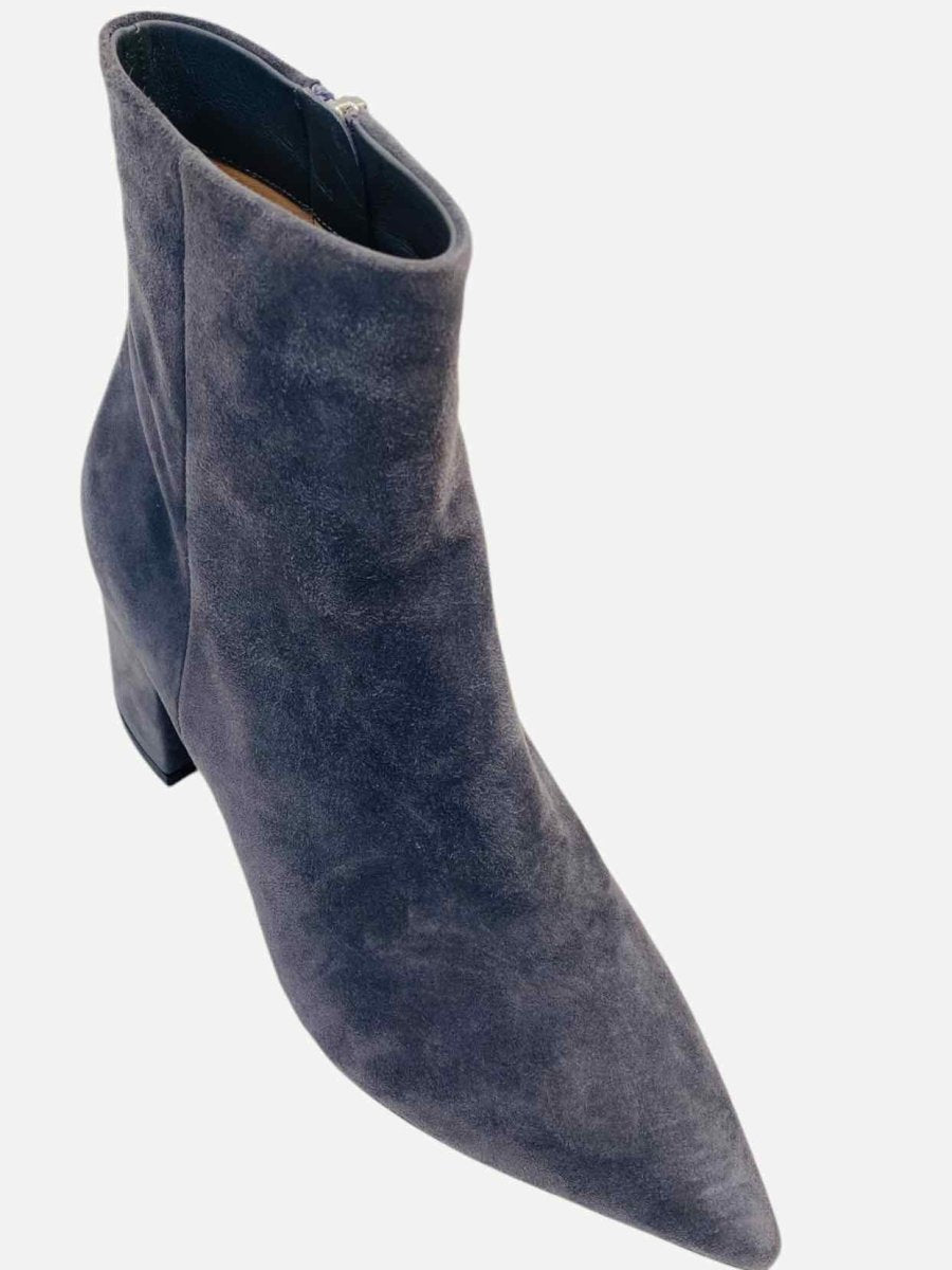 Pre - loved GIANVITO ROSSI Pointed Toe Grey Ankle Boots at Reems Closet