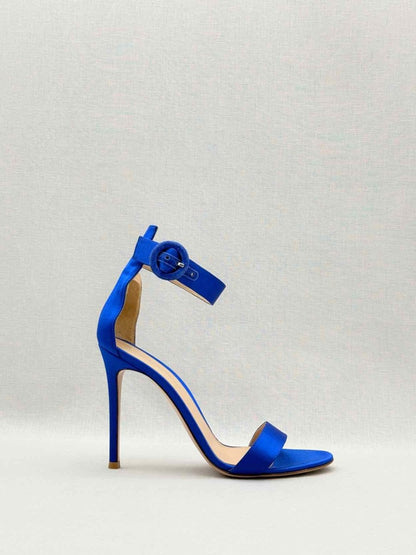 Pre-loved GIANVITO ROSSI Portofino Blue Size EU 38 Heeled Sandals at Reems Closet