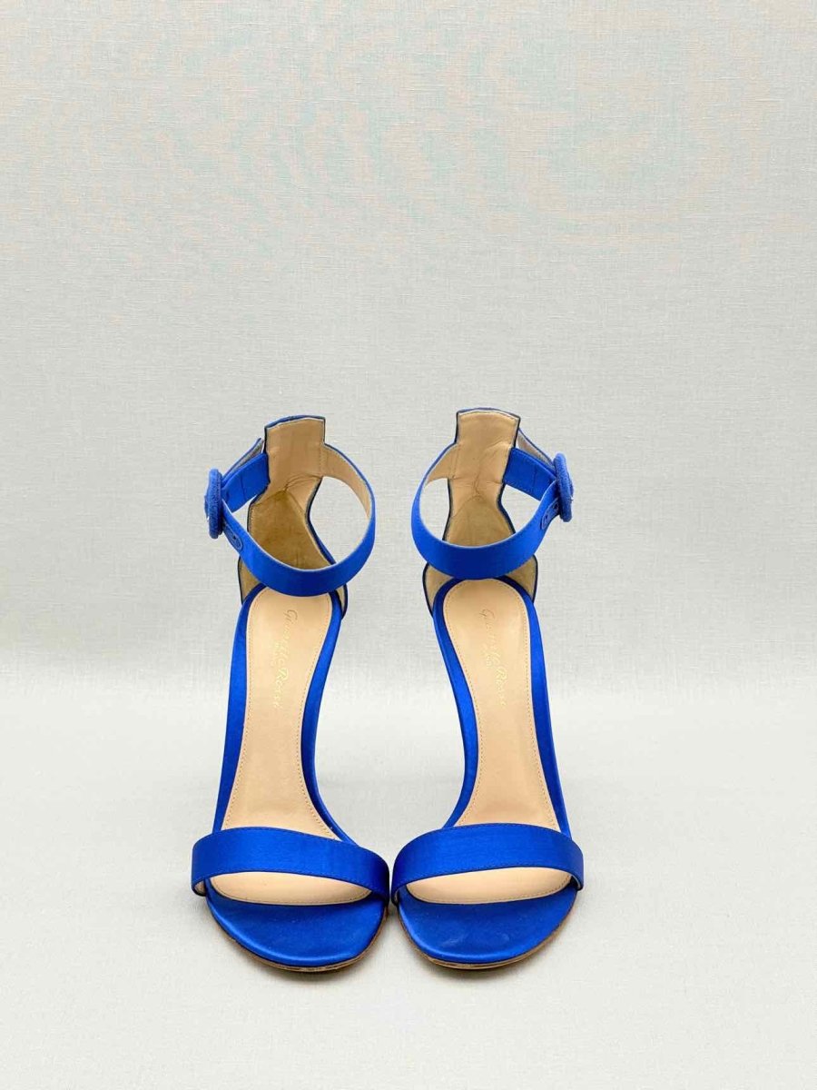 Pre-loved GIANVITO ROSSI Portofino Blue Size EU 38 Heeled Sandals at Reems Closet