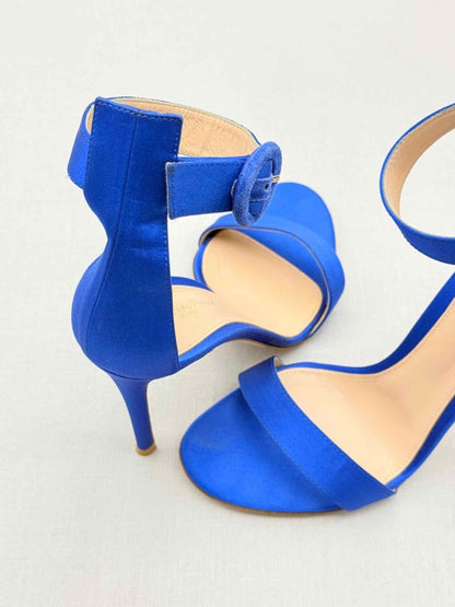 Pre-loved GIANVITO ROSSI Portofino Blue Size EU 38 Heeled Sandals at Reems Closet