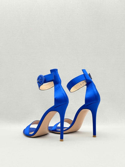Pre-loved GIANVITO ROSSI Portofino Blue Size EU 38 Heeled Sandals at Reems Closet