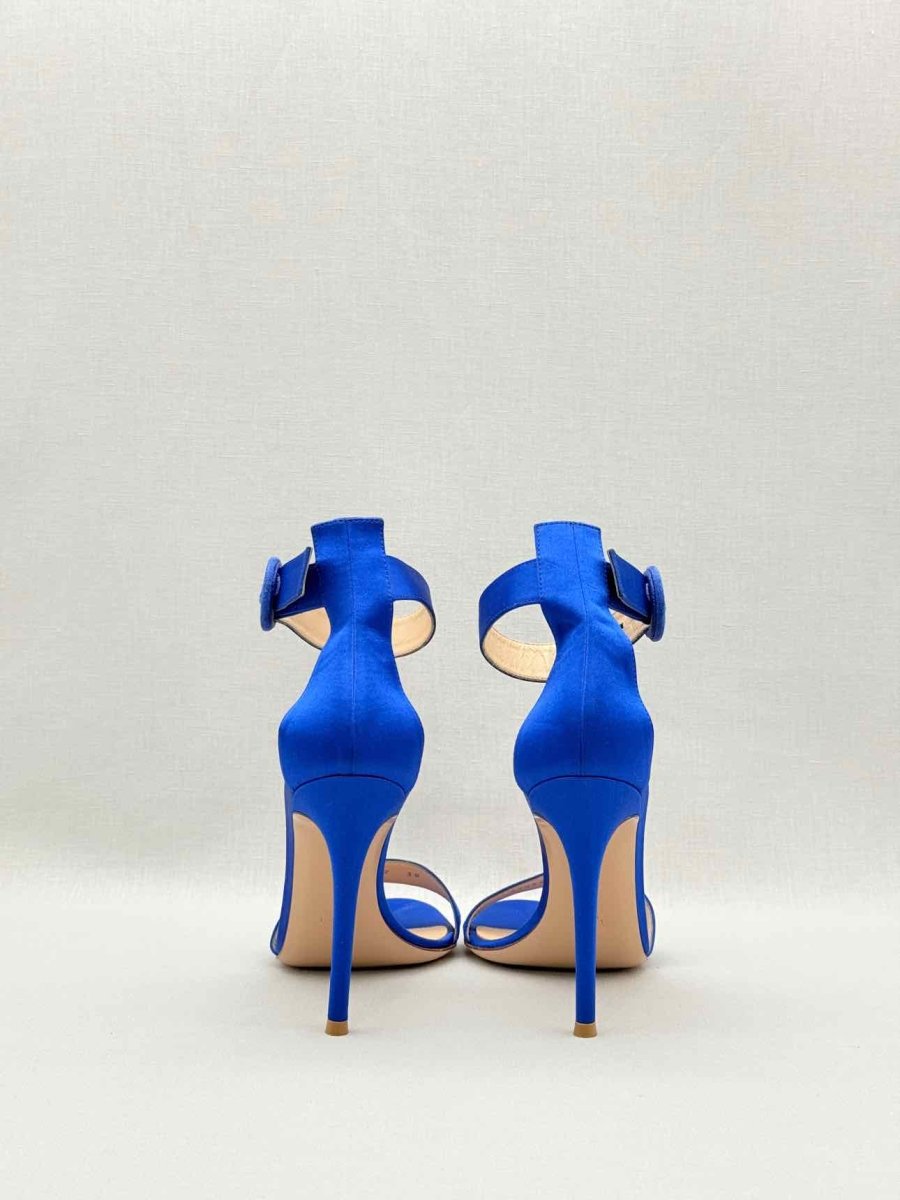 Pre-loved GIANVITO ROSSI Portofino Blue Size EU 38 Heeled Sandals at Reems Closet