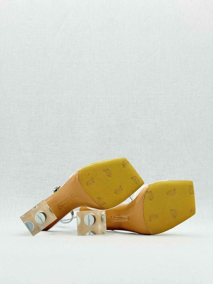 Pre - loved GIANVITO ROSSI Silver Size EU 38 Heeled Sandals at Reems Closet