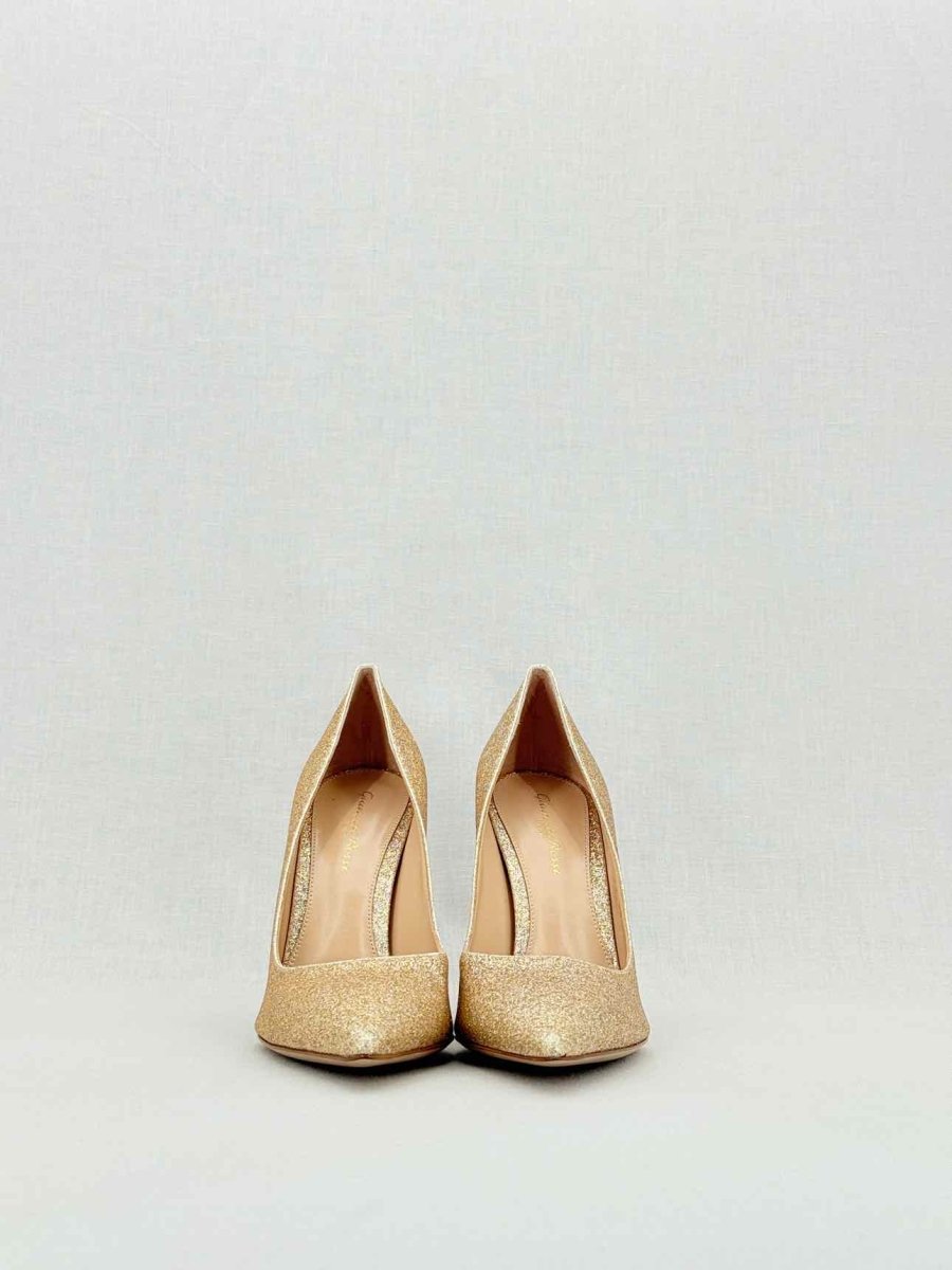 Pre - loved GIANVITO ROSSI Starlight Gold Size EU 38 Pumps at Reems Closet