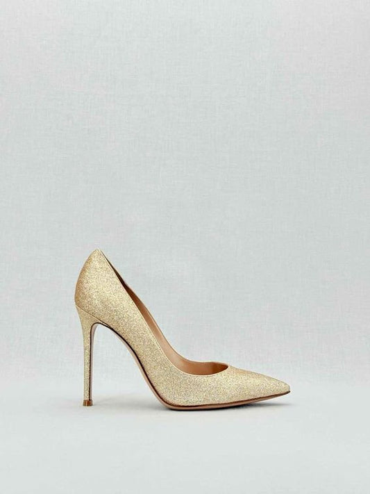 Pre - loved GIANVITO ROSSI Starlight Gold Size EU 38 Pumps at Reems Closet