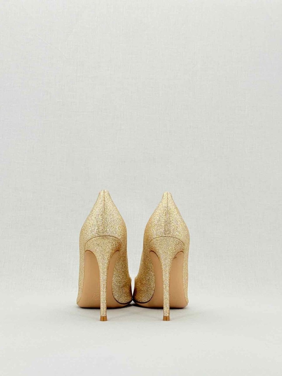 Pre - loved GIANVITO ROSSI Starlight Gold Size EU 38 Pumps at Reems Closet