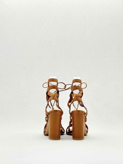 Pre - loved GIANVITO ROSSI Strappy Tan Size EU 35 Heeled Sandals at Reems Closet