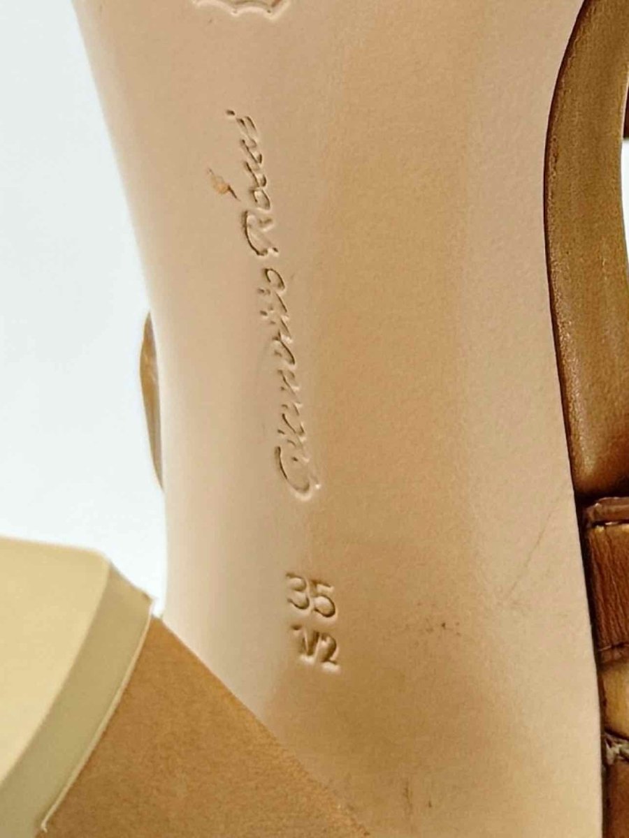 Pre - loved GIANVITO ROSSI Strappy Tan Size EU 35 Heeled Sandals at Reems Closet
