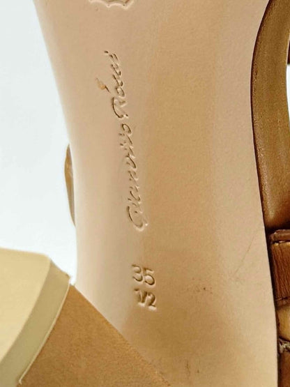 Pre - loved GIANVITO ROSSI Strappy Tan Size EU 35 Heeled Sandals at Reems Closet