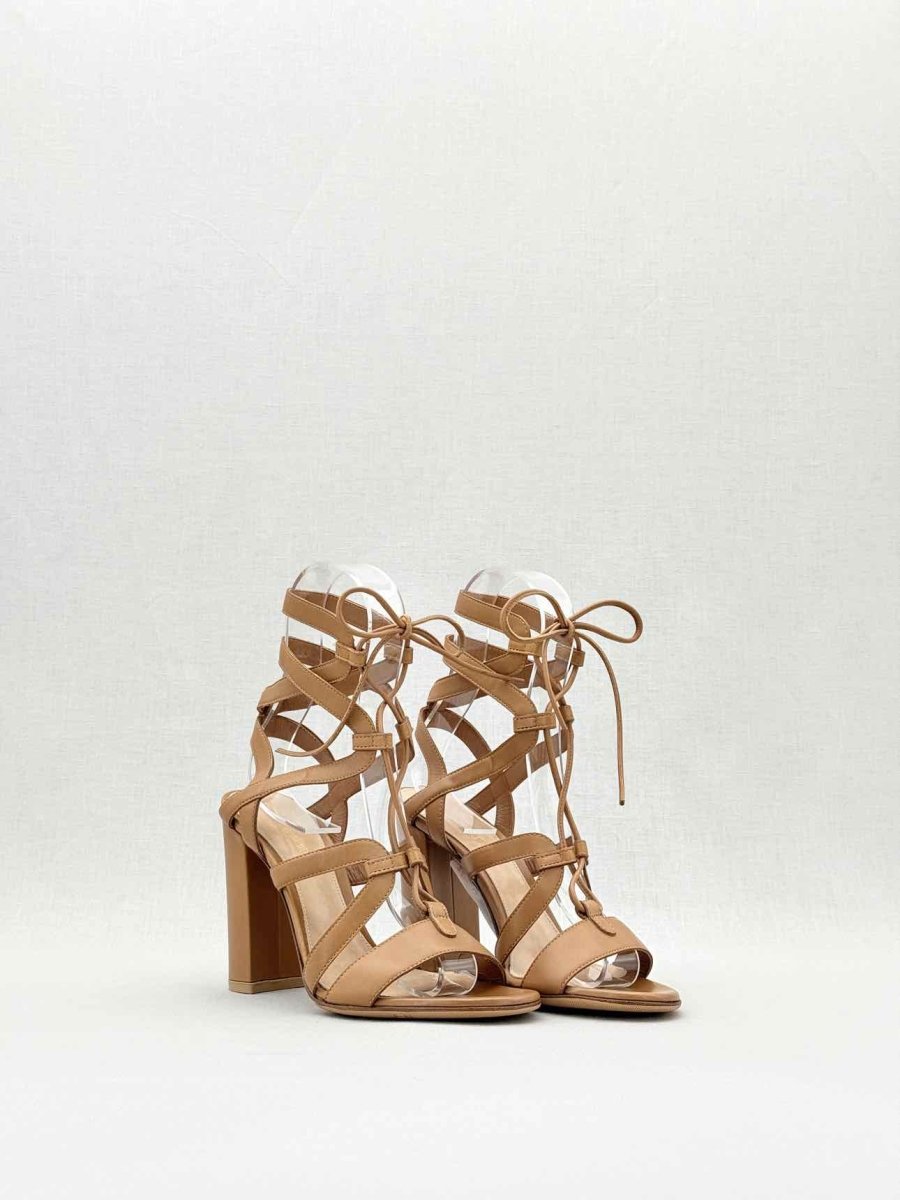 Pre - loved GIANVITO ROSSI Strappy Tan Size EU 35 Heeled Sandals at Reems Closet