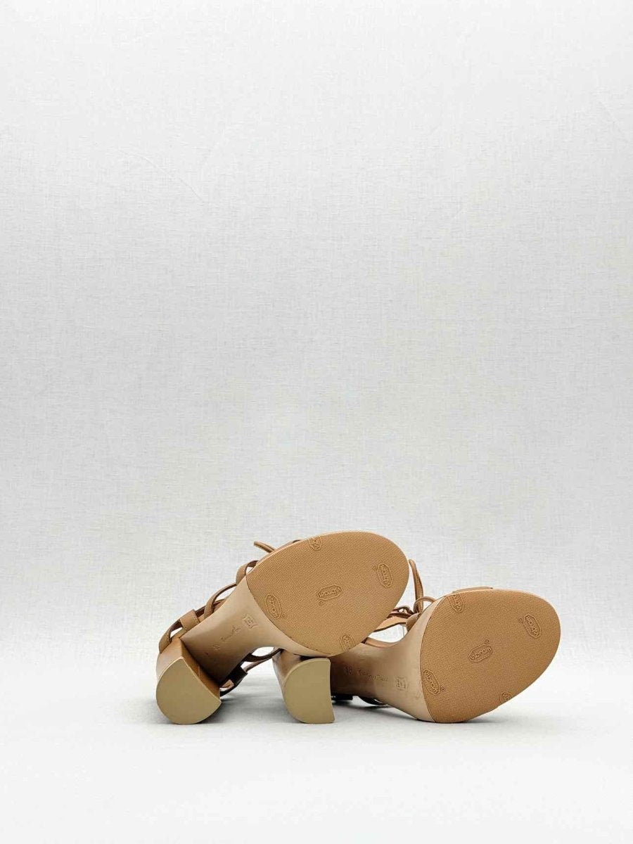 Pre - loved GIANVITO ROSSI Strappy Tan Size EU 35 Heeled Sandals at Reems Closet