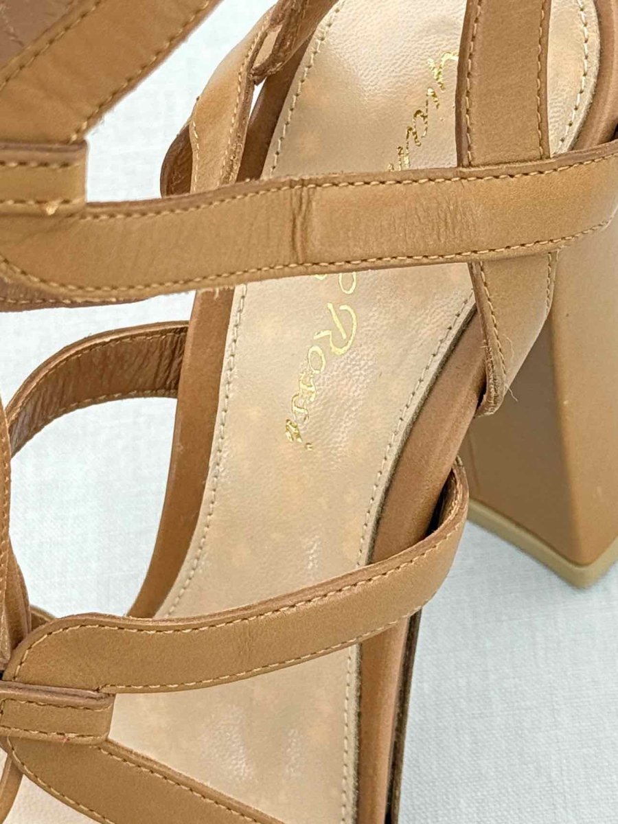 Pre - loved GIANVITO ROSSI Strappy Tan Size EU 35 Heeled Sandals at Reems Closet