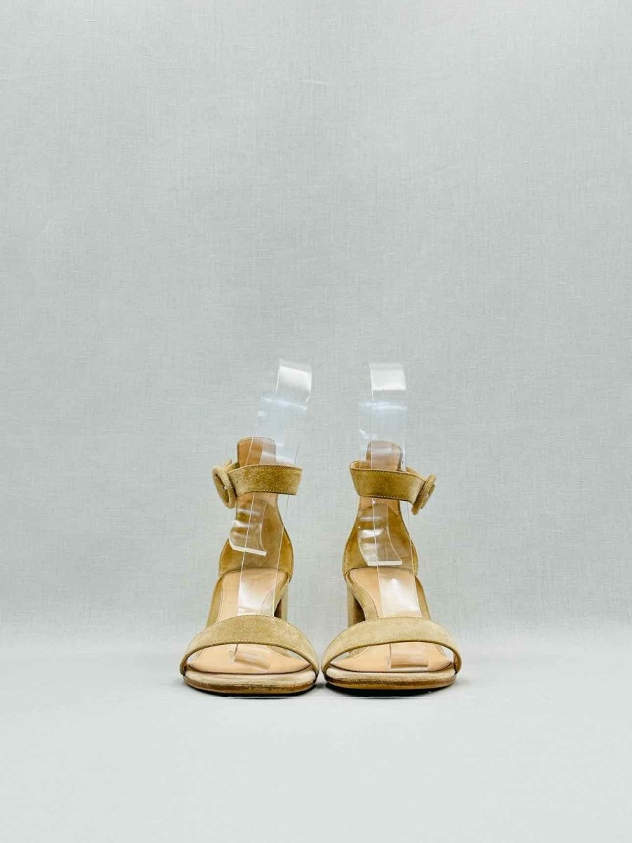 Pre - loved GIANVITO ROSSI Versilia Beige Heeled Sandals 35 at Reems Closet