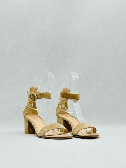 Pre - loved GIANVITO ROSSI Versilia Beige Heeled Sandals 35 at Reems Closet
