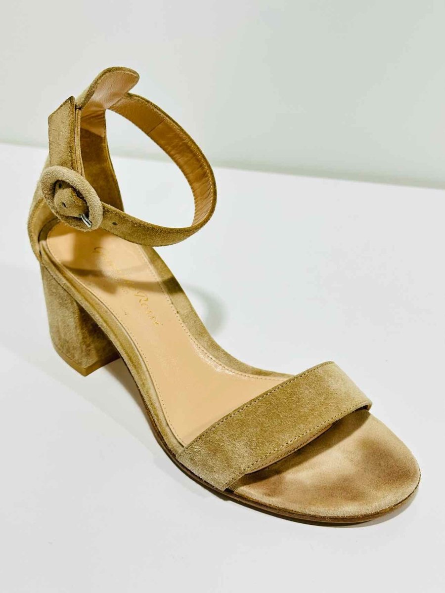 Pre - loved GIANVITO ROSSI Versilia Beige Heeled Sandals 35 at Reems Closet