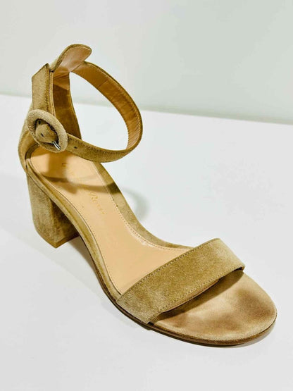 Pre - loved GIANVITO ROSSI Versilia Beige Heeled Sandals 35 at Reems Closet