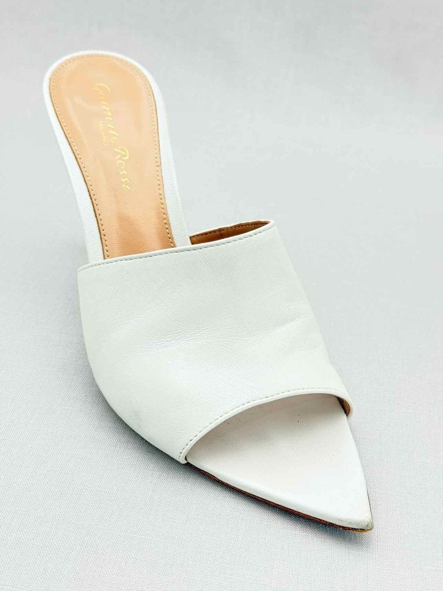 Pre - loved GIANVITO ROSSI White Size EU 38.5 Heeled Sandals at Reems Closet