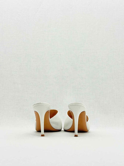 Pre - loved GIANVITO ROSSI White Size EU 38.5 Heeled Sandals at Reems Closet