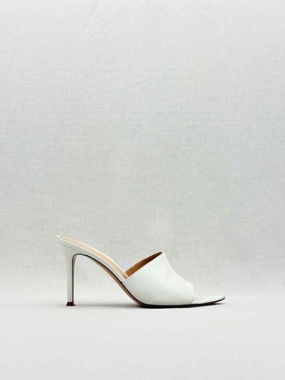 Pre - loved GIANVITO ROSSI White Size EU 38.5 Heeled Sandals at Reems Closet
