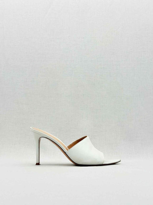 Pre - loved GIANVITO ROSSI White Size EU 38.5 Heeled Sandals at Reems Closet